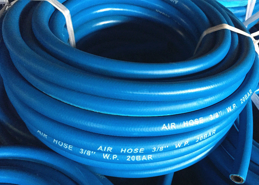 Голубой резиновый шланг для подачи воздуха для пневматических инструментов, гибкий рукав для компрессора воздуха